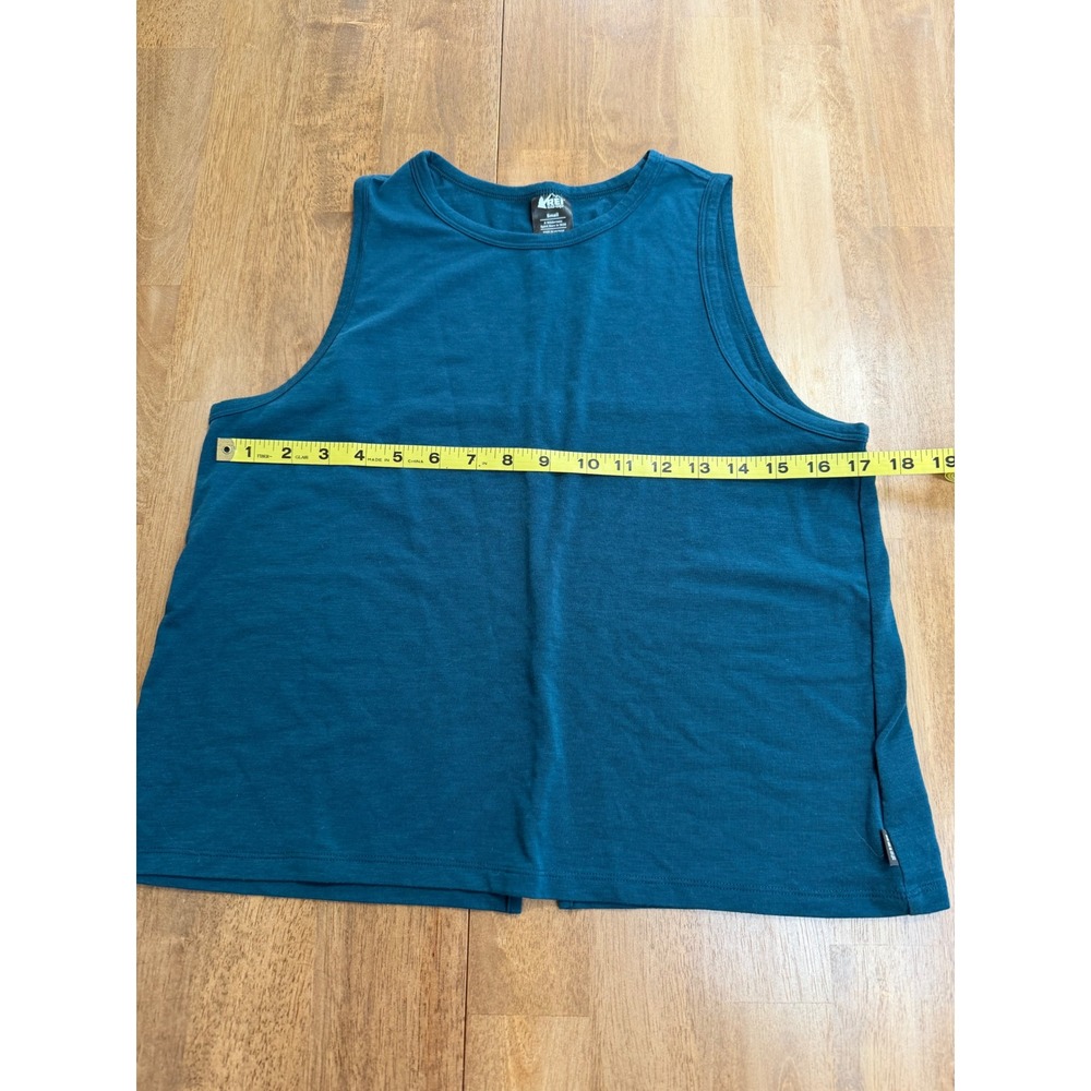 REI Co-op Women Small Teal Blue Split Back Active Tank Top Hiking Yoga